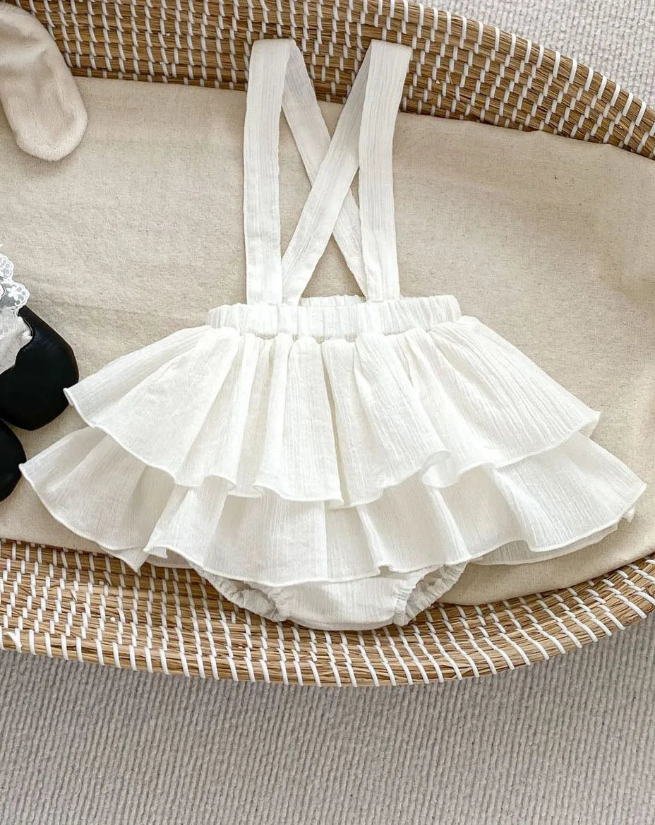 -ベビーパンツ サスペンダースカートブルマ ケーキスカート ブラック/ホワイト/2カラー - mamahalo shop - ブルマパンツ -  べビー服 - 子供服 - 男の子 - 女の子