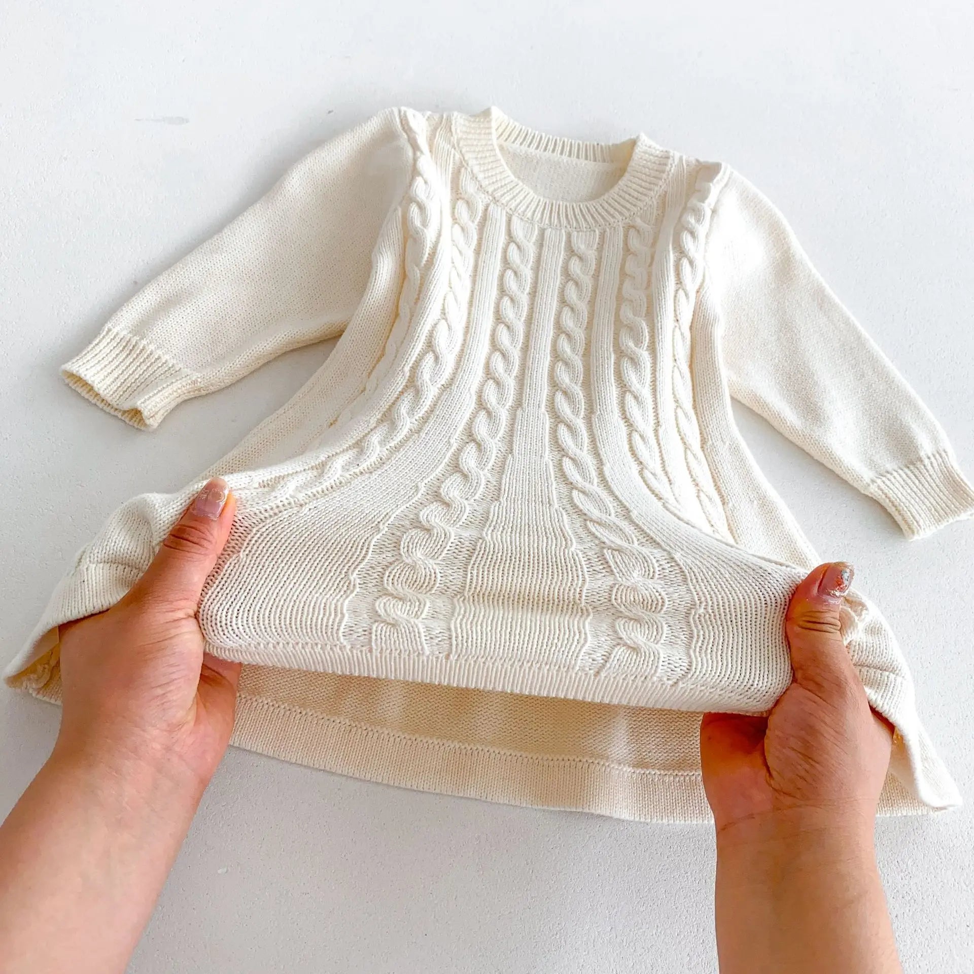 -キッズワンピース ニット 長袖ワンピース 3カラー【mh0006485】 - mamahalo shop - 長袖ワンピース -  べビー服 - 子供服 - 男の子 - 女の子