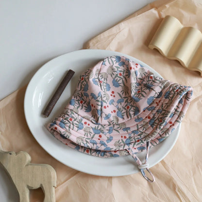 -キッズ帽子 サマーハット 日除け スイミングキャップ プール帽 フラワープリント柄【mh0004661】 - mamahalo shop - ベビー用帽子 -  べビー服 - 子供服 - 男の子 - 女の子