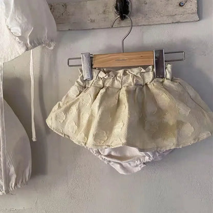 -ベビースカート ブルマパンツ フラワー刺繍 ドッキング ブルマパンツインスカート【mh0006380】 - mamahalo shop - ブルマパンツ -  べビー服 - 子供服 - 男の子 - 女の子