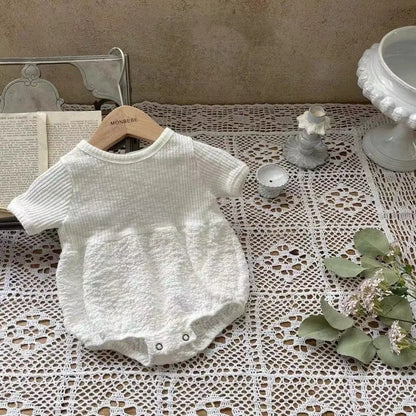 -ベビーロンパース 半袖ボディスーツ ドッキング 2カラー【mh0006153】 - mamahalo shop - 半袖ロンパース -  べビー服 - 子供服 - 男の子 - 女の子