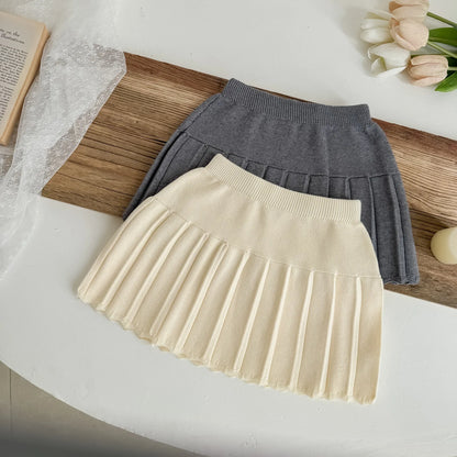 -キッズスカート ニットプレッピープリーツスカート 3カラー - mamahalo shop - スカート -  べビー服 - 子供服 - 男の子 - 女の子
