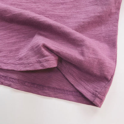 -キッズ レターロゴ プリント 半袖 Tシャツ グレープ パープル ユニセックス - mamahalo shop - 半袖Tシャツ -  べビー服 - 子供服 - 男の子 - 女の子