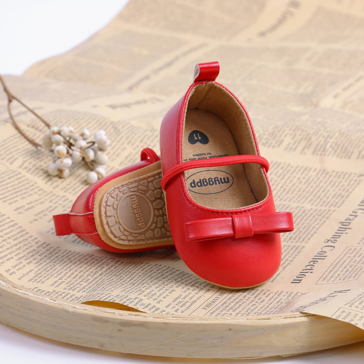 -ベビーシューズ バレエシューズ ストラップ フラットシューズ リボン プチフォーマル ファーストシューズ 靴 5カラー【mh0006100】 - mamahalo shop - ベビー用靴 -  べビー服 - 子供服 - 男の子 - 女の子