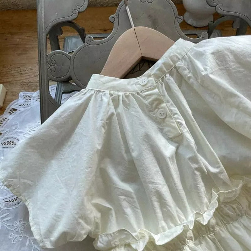 -ベビー ウエストマーク 半袖 ロンパース ピンク ベージュ ガールズ【mh0002089】 - mamahalo shop - 半袖ロンパース -  べビー服 - 子供服 - 男の子 - 女の子