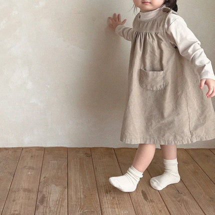 キッズワンピース コーデュロイ ノースリーブワンピース 2カラー - mamahalo shop - ノースリーブワンピース - ベビー服 - 子供服 - 男の子 - 女の子