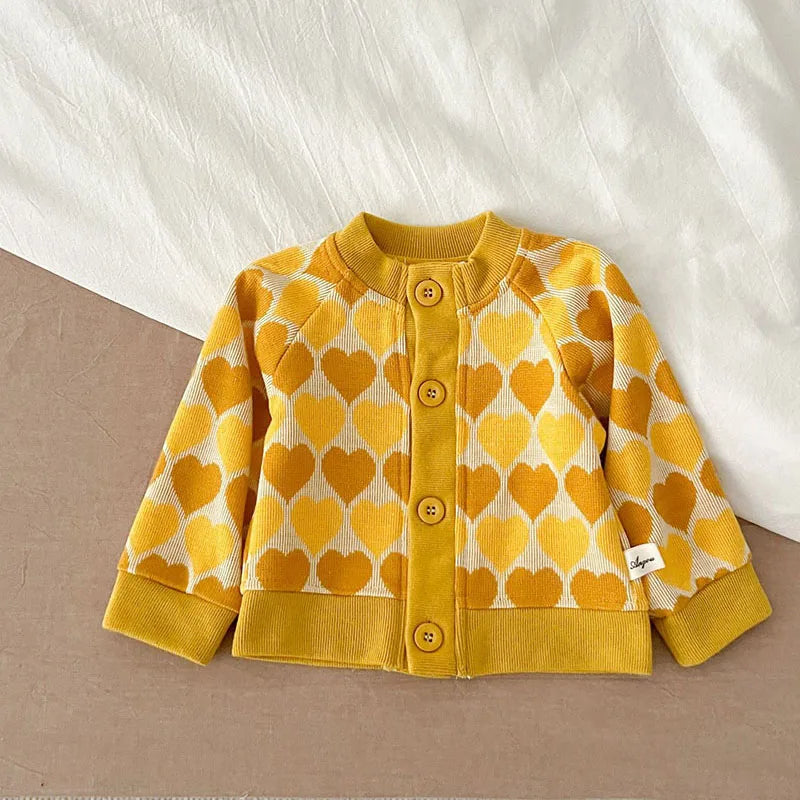 -ベビーカーディガン ニットジャケット ハート レトロフラワー 幾何学 15柄【mh0004142】 - mamahalo shop - カーディガン・パーカー -  べビー服 - 子供服 - 男の子 - 女の子