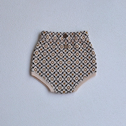 -ベビー服 カーディガン ジャケット ブルマパンツ ニット レトロフラワー チェック 単品 女の子 - mamahalo shop - カーディガン・パーカー -  べビー服 - 子供服 - 男の子 - 女の子