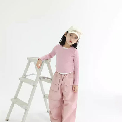 キッズトップス インナーシャツドッキング長袖Tシャツ 3カラー - mamahalo shop - 長袖Tシャツ -  べビー服 - 子供服 - 男の子 - 女の子