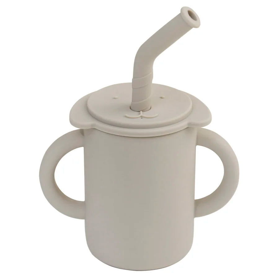 -☺︎ ベビーマグ ストローマグ ハンドル 持ち手付き 象エレファント シリコンカップ - mamahalo shop - ベビーキッズ食器 -  べビー服 - 子供服 - 男の子 - 女の子