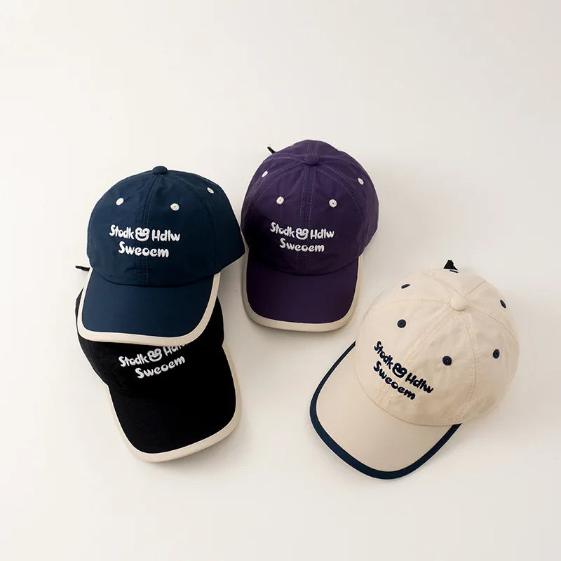 -☺︎ キッズキャップ 刺繍入り カエル ベースボールキャップ 調節可能 速乾 - mamahalo shop - ベビー用帽子 -  べビー服 - 子供服 - 男の子 - 女の子