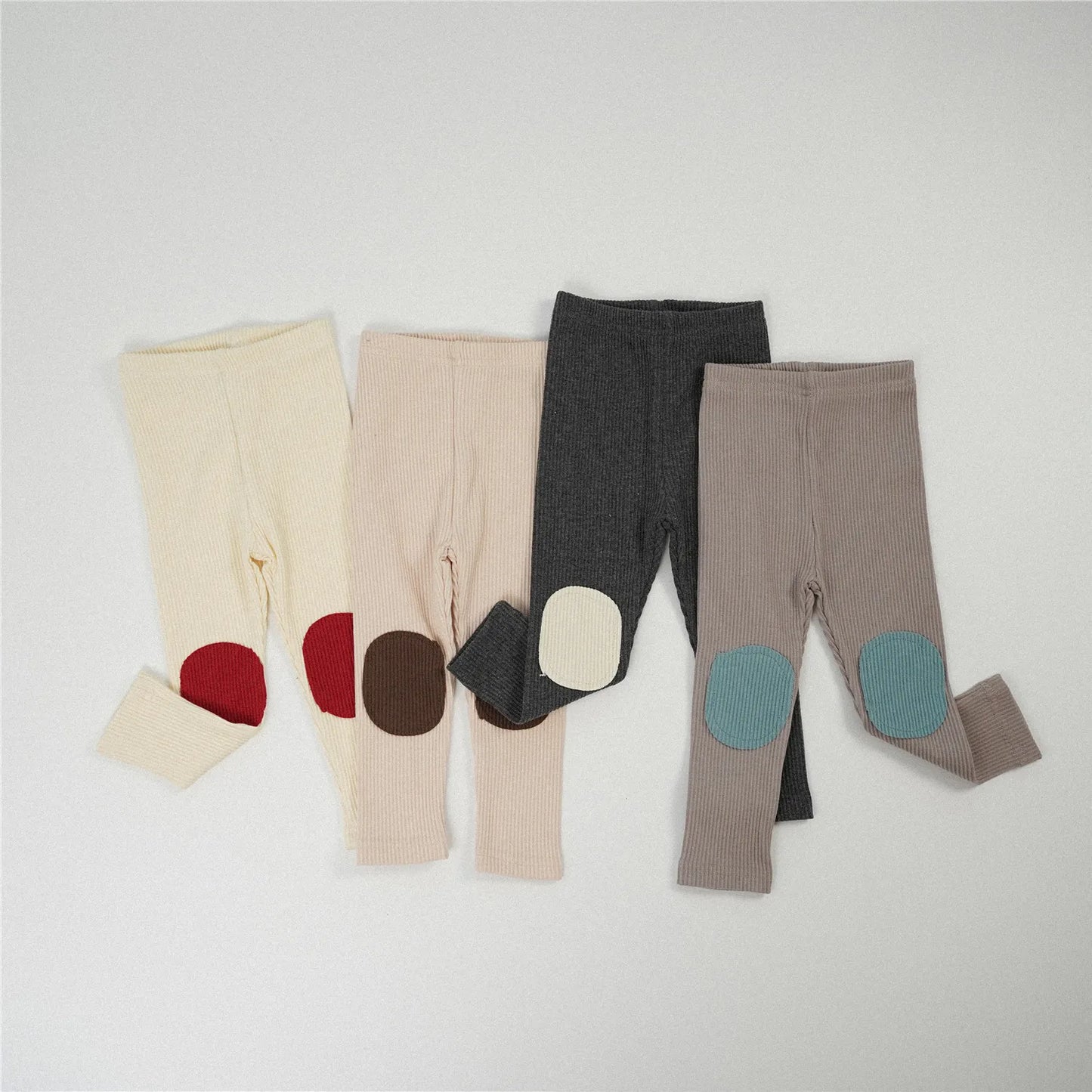 -キッズパンツ リブレギンスパンツ 膝パッチ 4カラー【mh0004422】 - mamahalo shop - レギンスパンツ -  べビー服 - 子供服 - 男の子 - 女の子