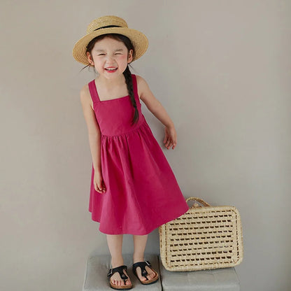 -キッズワンピース ノースリーブAラインワンピース 2カラー【mh0005954】 - mamahalo shop - ノースリーブワンピース -  べビー服 - 子供服 - 男の子 - 女の子