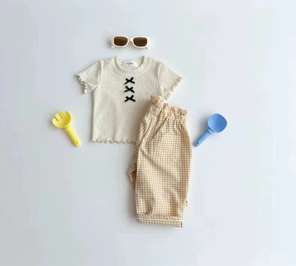 -キッズトップス 半袖Tシャツ カットソー リボン 2カラー【mh0006308】 - mamahalo shop - 半袖Tシャツ -  べビー服 - 子供服 - 男の子 - 女の子