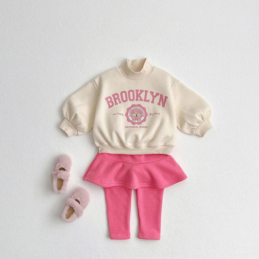 -キッズセットアップ 2点セット スウェットシャツ+フレアパンツ レターロゴプリント 3カラー - mamahalo shop - 長袖セットアップ -  べビー服 - 子供服 - 男の子 - 女の子