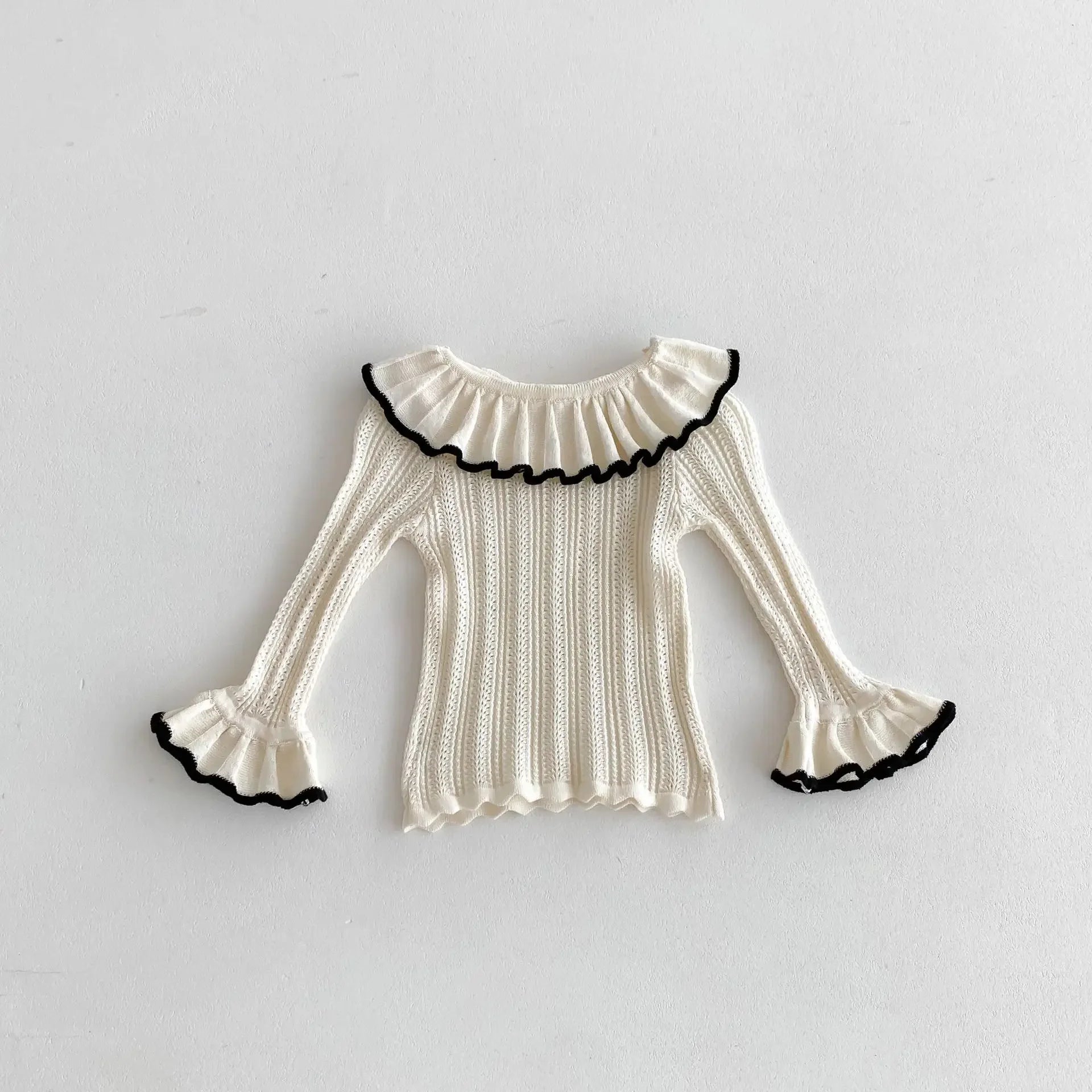 -ベビーセットアップ 2点セット フリルサークル襟袖長袖Tシャツ+サスペンダーフリルブルマパンツ【mh0006861】 - mamahalo shop - 長袖セットアップ -  べビー服 - 子供服 - 男の子 - 女の子