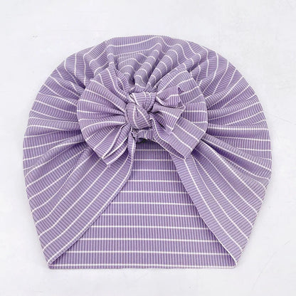 -ベビーターバン リボン帽子 ボーダー柄 11カラー【mh0003669】 - mamahalo shop - ベビー用帽子 -  べビー服 - 子供服 - 男の子 - 女の子