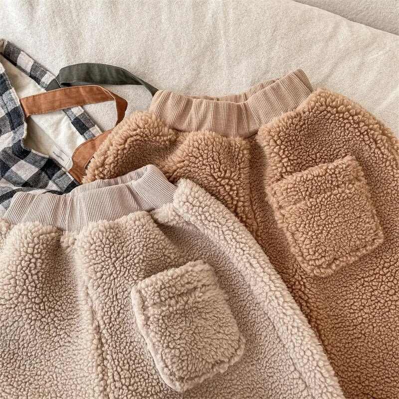 -キッズ ボアフリース ルーズ パンツ - mamahalo shop - ロングパンツ・スウェットパンツ -  べビー服 - 子供服 - 男の子 - 女の子