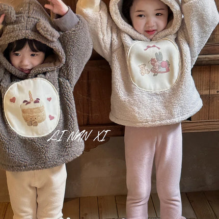 キッズパンツ うさ耳アクセントフリースレギンスパンツ - mamahalo shop - レギンスパンツ -  べビー服 - 子供服 - 男の子 - 女の子