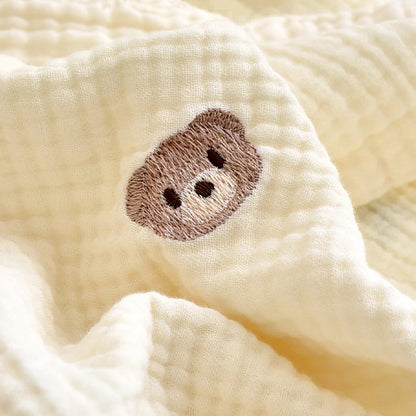 -ベビーブランケット おくるみ スワドル ベアくま うさぎバニー 刺繍 - mamahalo shop - ベビーブランケット・タオル -  べビー服 - 子供服 - 男の子 - 女の子