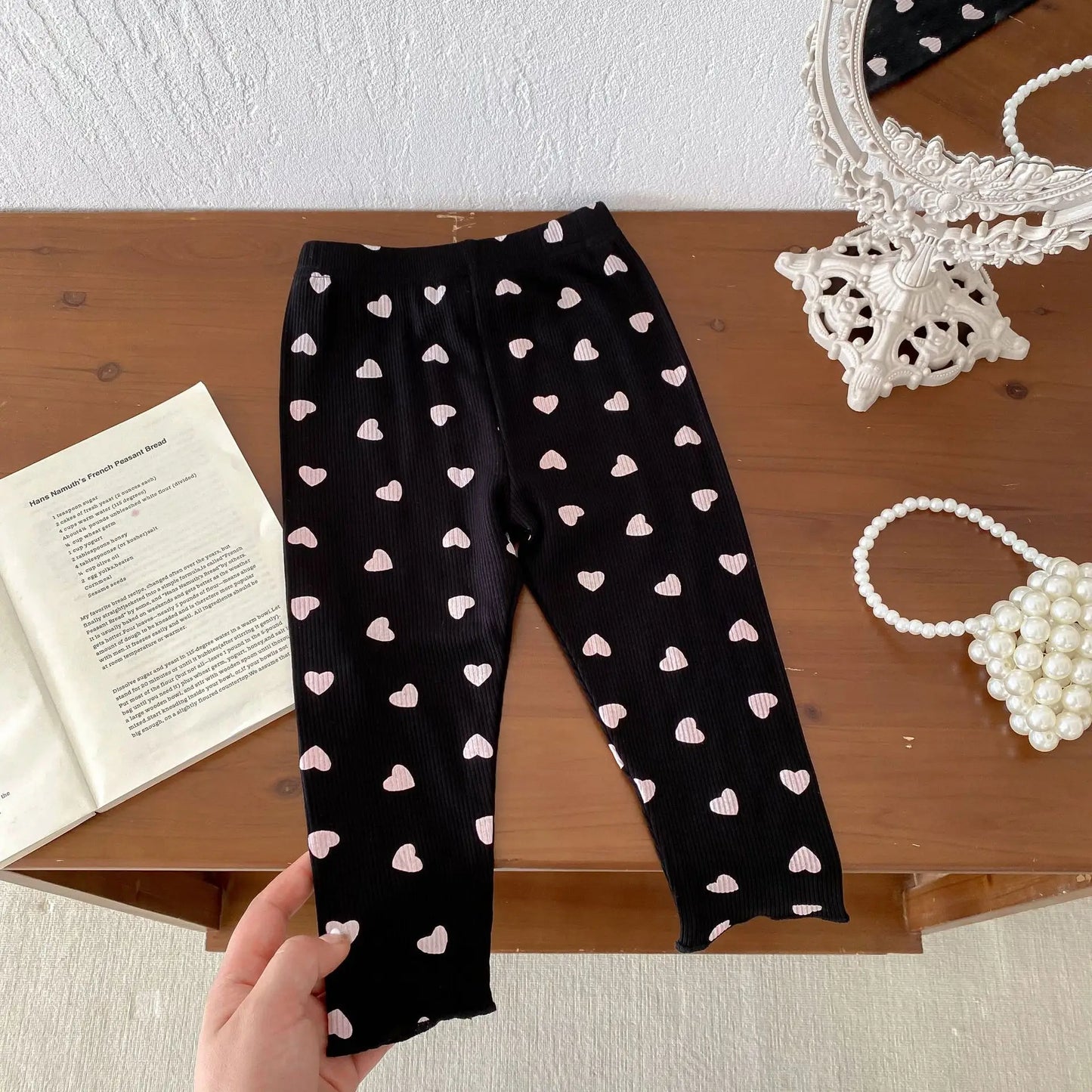 -キッズパンツ ハートプリントレギンスパンツ 3カラー - mamahalo shop - レギンスパンツ -  べビー服 - 子供服 - 男の子 - 女の子