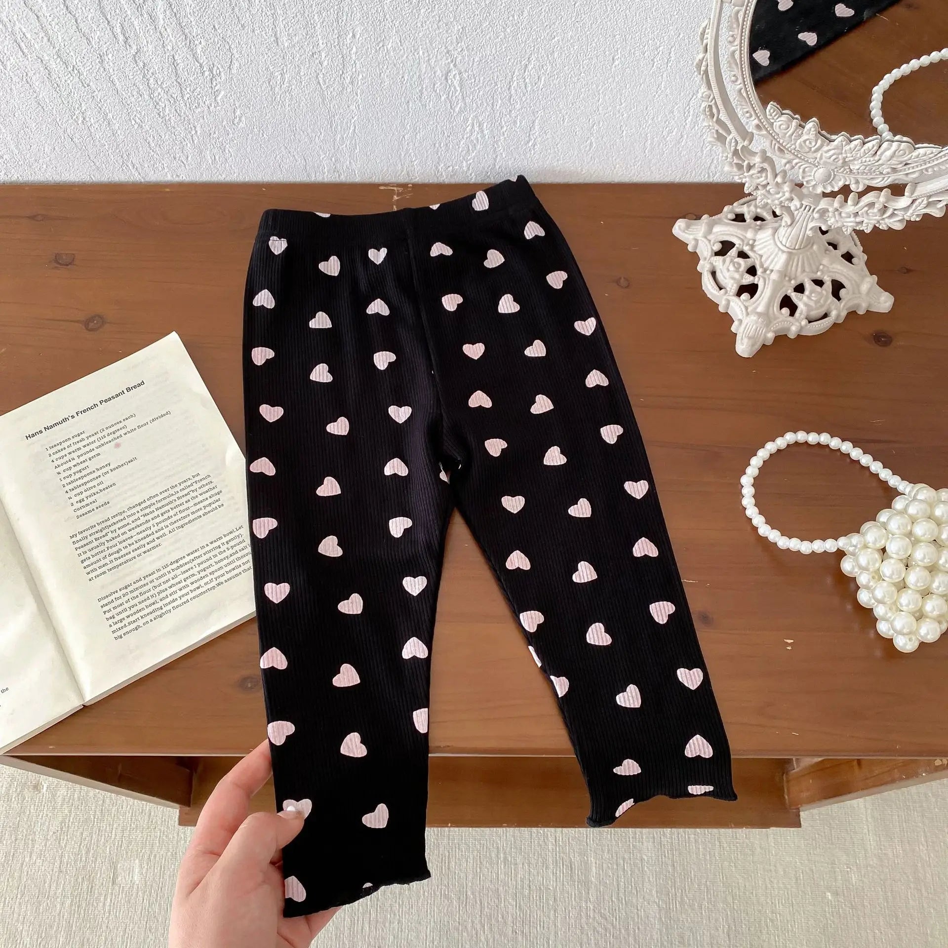 -キッズパンツ ハートプリントレギンスパンツ 3カラー - mamahalo shop - レギンスパンツ -  べビー服 - 子供服 - 男の子 - 女の子