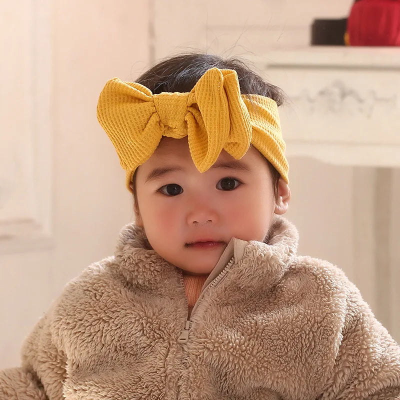 -ベビーアクセサリー リボンヘアバンド ヘッドバンド ワッフル【mh0006256】 - mamahalo shop - ヘアアクセサリー -  べビー服 - 子供服 - 男の子 - 女の子