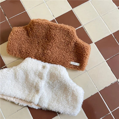 -キッズ ボアフリース ネックウォーマー ショール マフラー つけ襟 - mamahalo shop - ネックウォーマー -  べビー服 - 子供服 - 男の子 - 女の子