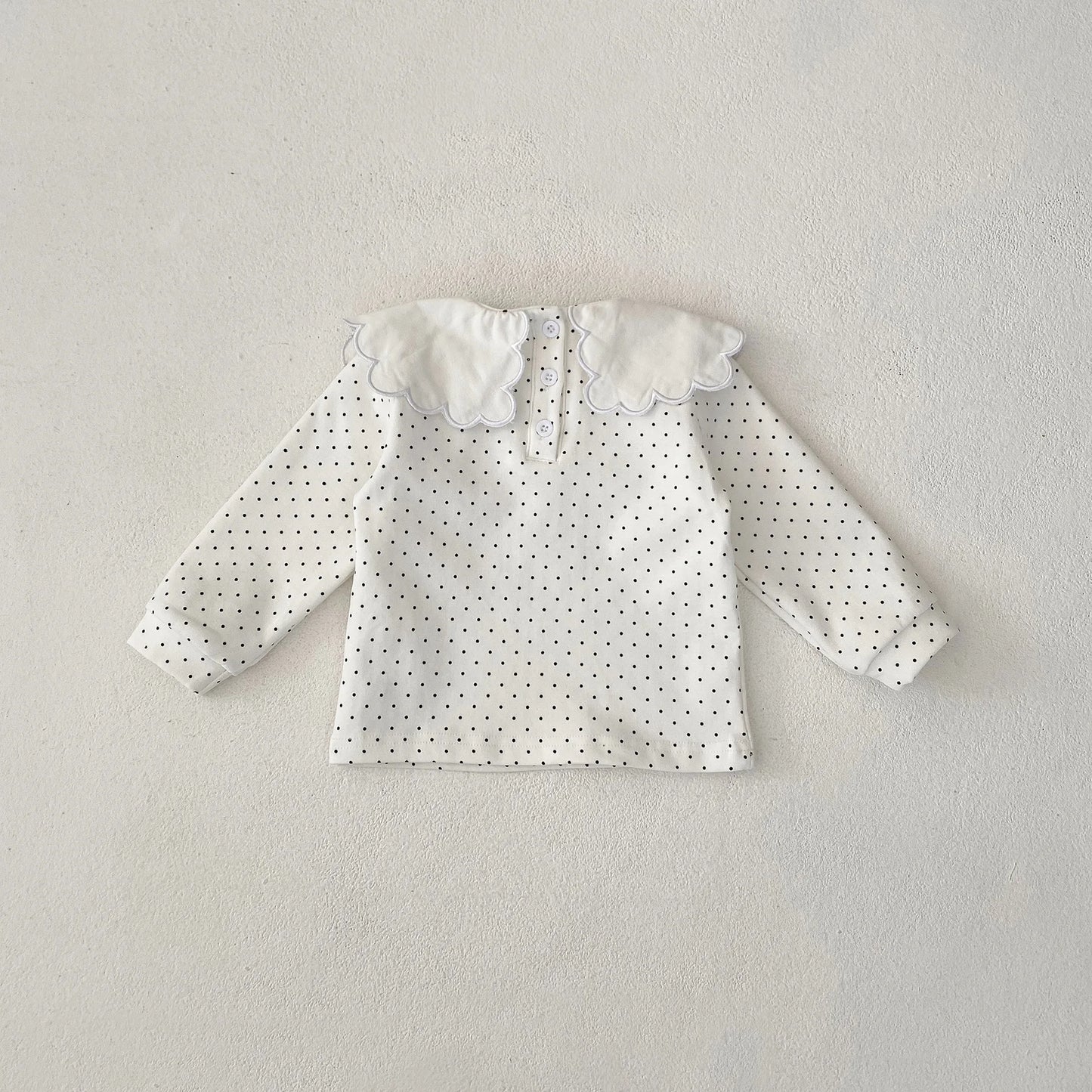 -ベビートップス/パンツ 水玉ドット/無地スクエア襟長袖Tシャツ/サスペンダーレーススカートブルマパンツ - mamahalo shop - 長袖セットアップ -  べビー服 - 子供服 - 男の子 - 女の子