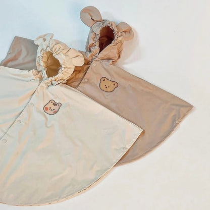 -キッズレインコート 雨具 耳付きフーディアニマルワンポイントレインポンチョ 防水コート 3カラー【mh0007077】 - mamahalo shop - レインコート -  べビー服 - 子供服 - 男の子 - 女の子