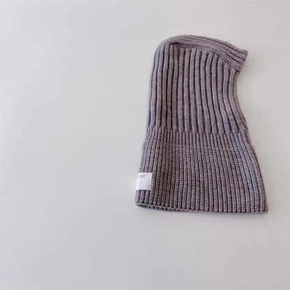 -ベビー キッズ ニット フーディ スカーフ ボーダー 帽子 ネックウォーマー【mh0002796】 - mamahalo shop - ベビー用帽子 -  べビー服 - 子供服 - 男の子 - 女の子