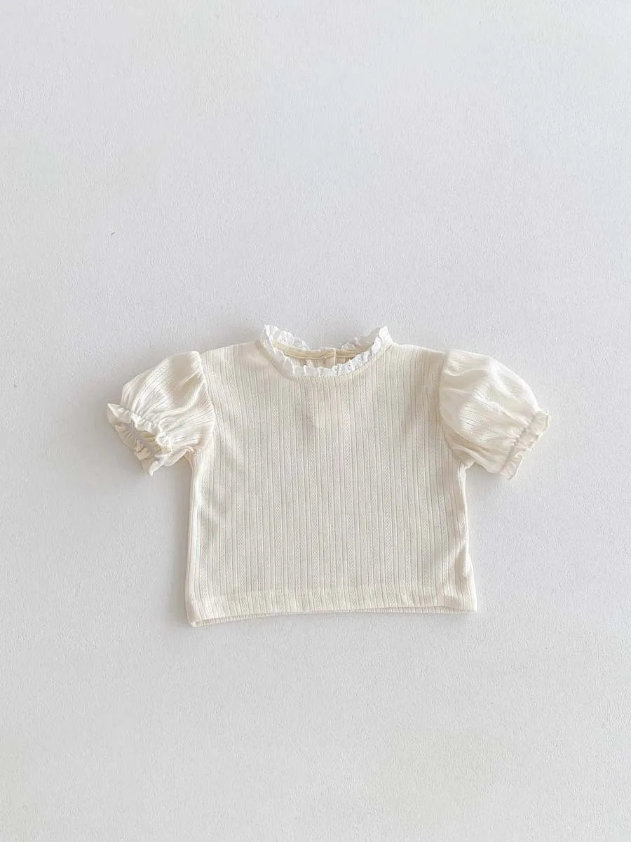 -ベビートップス/パンツ 半袖パフスリーブTシャツ/刺繍サスペンダーブルマパンツ【mh0006190】 - mamahalo shop - サロペットパンツ・サスペンダーパンツ -  べビー服 - 子供服 - 男の子 - 女の子