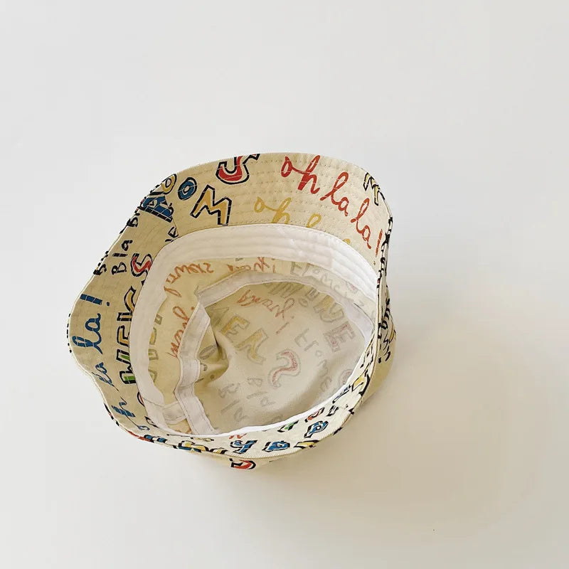 -キッズ レターロゴ バケットハット 帽子【mh0000745】 - mamahalo shop - ベビー用帽子 -  べビー服 - 子供服 - 男の子 - 女の子