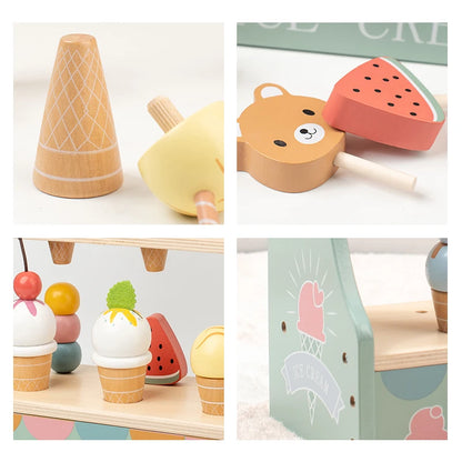 -☺︎ ベビーキッズ ウッドトイ おままごと アイスクリーム ティーパーティ 木製玩具 - mamahalo shop - Toy (おもちゃ・木製玩具）etc. -  べビー服 - 子供服 - 男の子 - 女の子