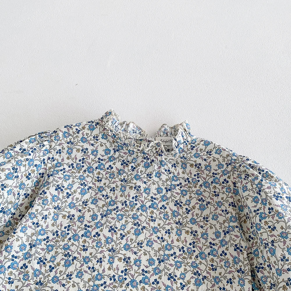 -キッズトップス 長袖ブラウス フラワー花柄プリント【mh0006240】 - mamahalo shop - 長袖シャツ・ブラウス -  べビー服 - 子供服 - 男の子 - 女の子