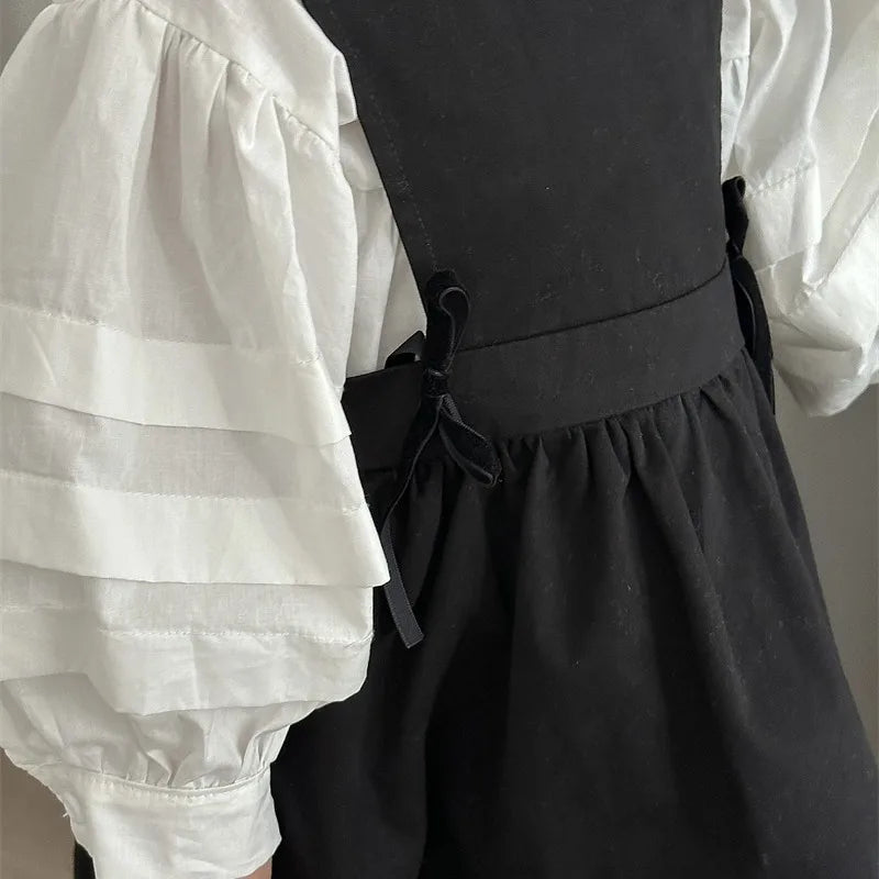 -キッズワンピース ノースリーブワンピース ジャンパースカート ブラック - mamahalo shop - ノースリーブワンピース -  べビー服 - 子供服 - 男の子 - 女の子