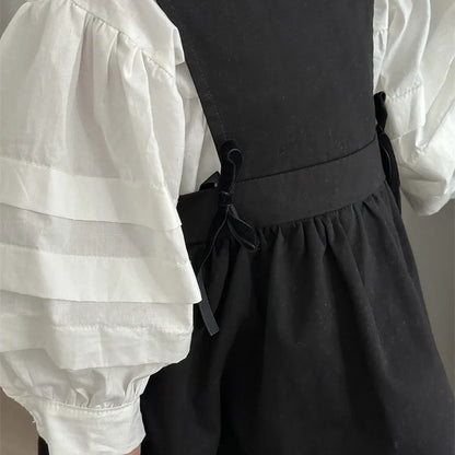 -キッズワンピース ノースリーブワンピース ジャンパースカート ブラック - mamahalo shop - ノースリーブワンピース -  べビー服 - 子供服 - 男の子 - 女の子