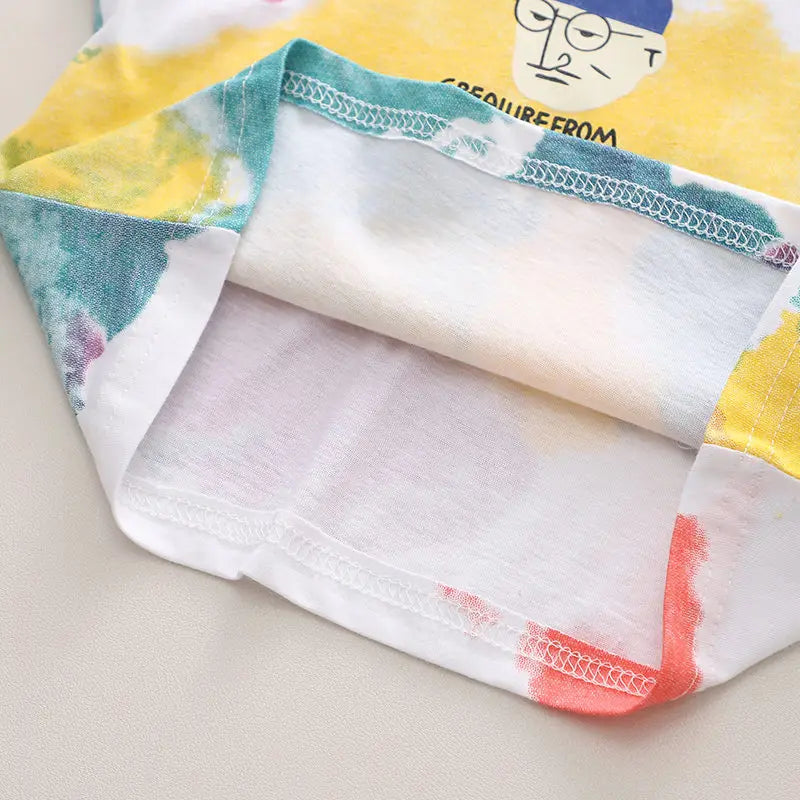 -キッズセットアップ 2点セット タンクトップ+ショートパンツ カラフルタイダイ【mh0005948】 - mamahalo shop - ノースリーブセットアップ -  べビー服 - 子供服 - 男の子 - 女の子