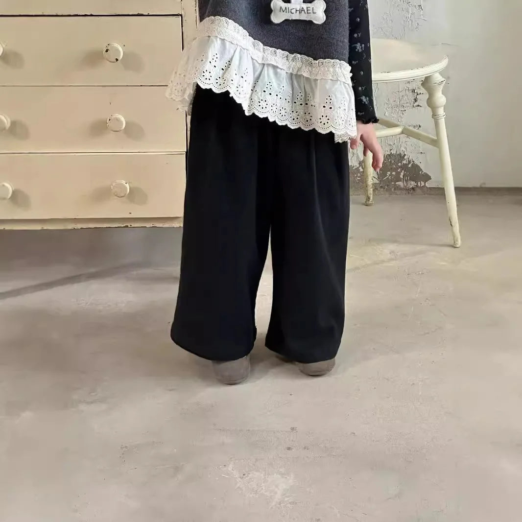 -キッズパンツ シンプルベーシックロングルーズパンツ 4カラー【mh0007155】 - mamahalo shop - ロングパンツ・スウェットパンツ -  べビー服 - 子供服 - 男の子 - 女の子