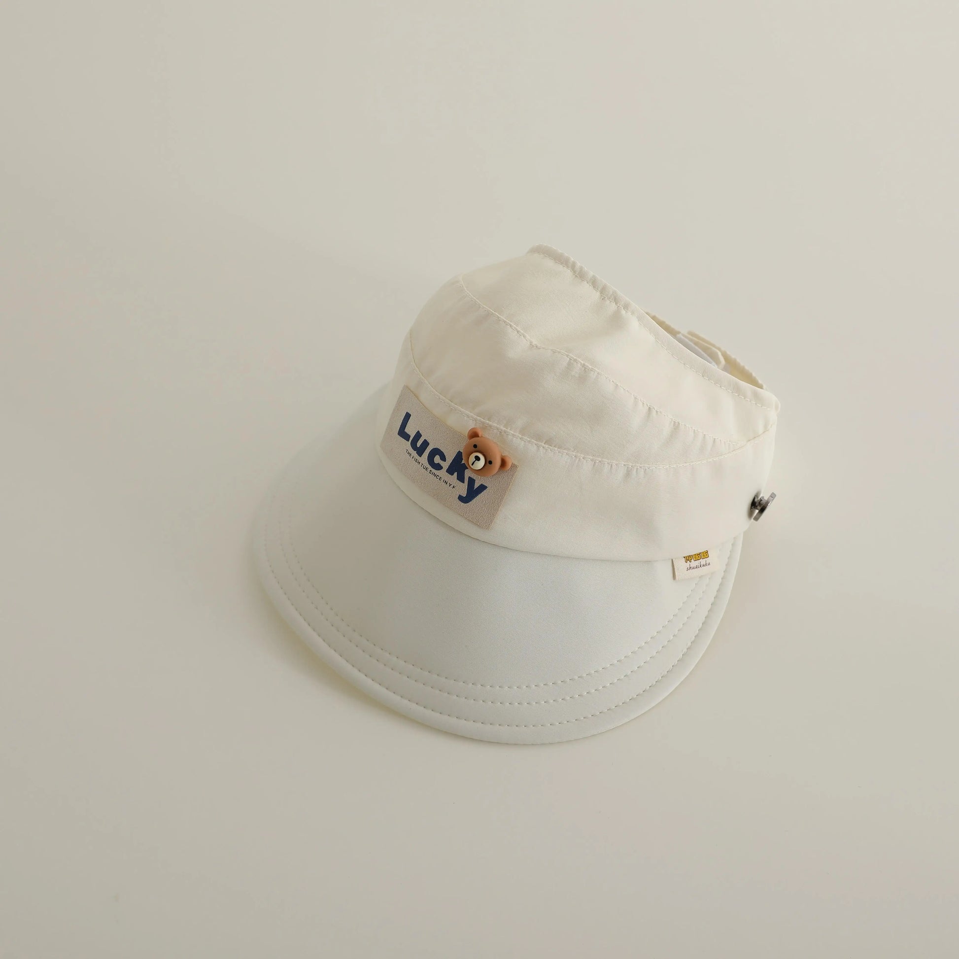 -キッズ帽子 サンバイザー 日除け ベアくまタグ サマーハット【mh0005584】 - mamahalo shop - ベビー用帽子 -  べビー服 - 子供服 - 男の子 - 女の子