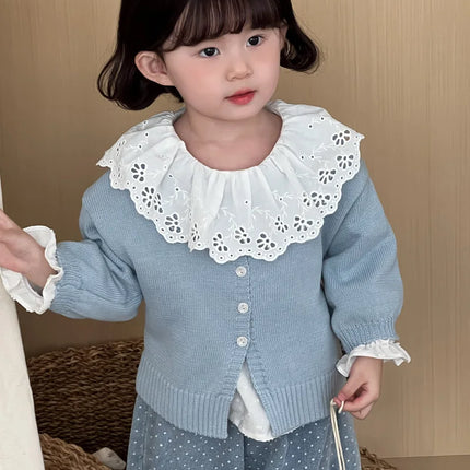 キッズトップス レースラッフル襟長袖チュニックブラウス - mamahalo shop - 長袖シャツ・ブラウス -  べビー服 - 子供服 - 男の子 - 女の子