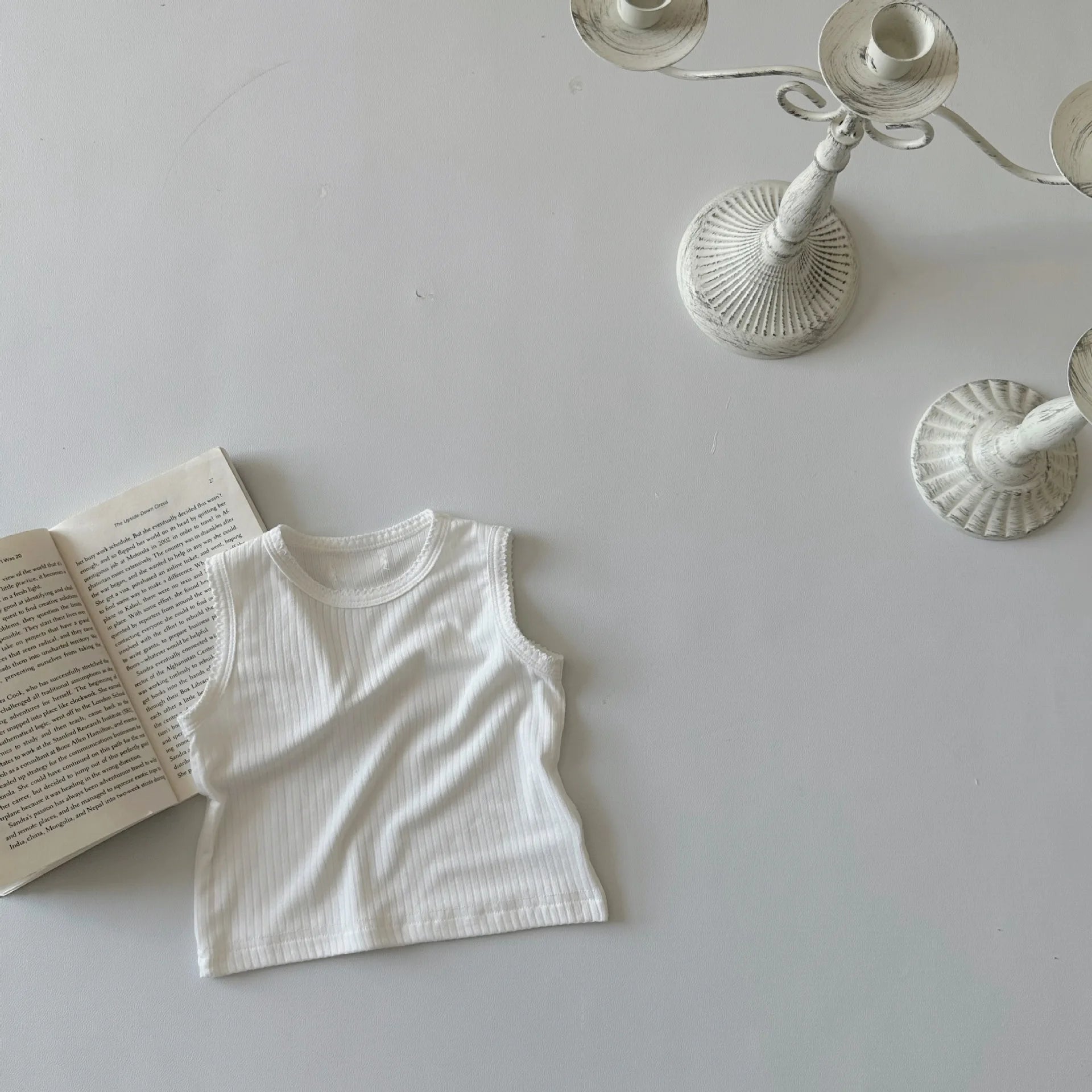 -ベビートップス リブタンクトップ ノースリーブTシャツ シンプルベーシック 4カラー【mh0005464】 - mamahalo shop - タンクトップ・キャミソール・ノースリーブトップス -  べビー服 - 子供服 - 男の子 - 女の子