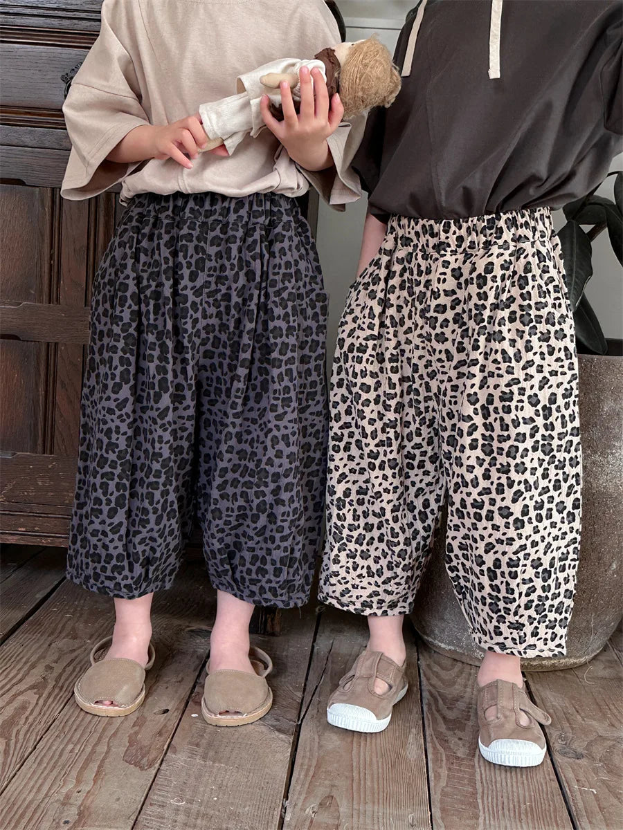 -キッズパンツ レオパード サマークロップドパンツ 2カラー - mamahalo shop - ロングパンツ・スウェットパンツ -  べビー服 - 子供服 - 男の子 - 女の子