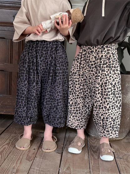 -キッズパンツ レオパード サマークロップドパンツ 2カラー - mamahalo shop - ロングパンツ・スウェットパンツ -  べビー服 - 子供服 - 男の子 - 女の子