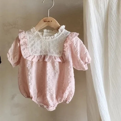 -ベビーロンパース 半袖フリルボディスーツ 2カラー【mh0005535】 - mamahalo shop - 半袖ロンパース -  べビー服 - 子供服 - 男の子 - 女の子