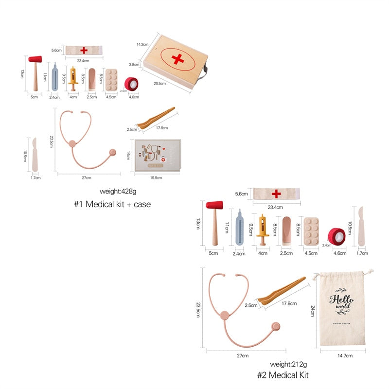 -ウッドトイ おままごと お医者さんごっこ おもちゃ 木製 キッズ セット ユニセックス 男の子 女の子【mh0002804】 - mamahalo shop - Toy (おもちゃ・木製玩具）etc. -  べビー服 - 子供服 - 男の子 - 女の子