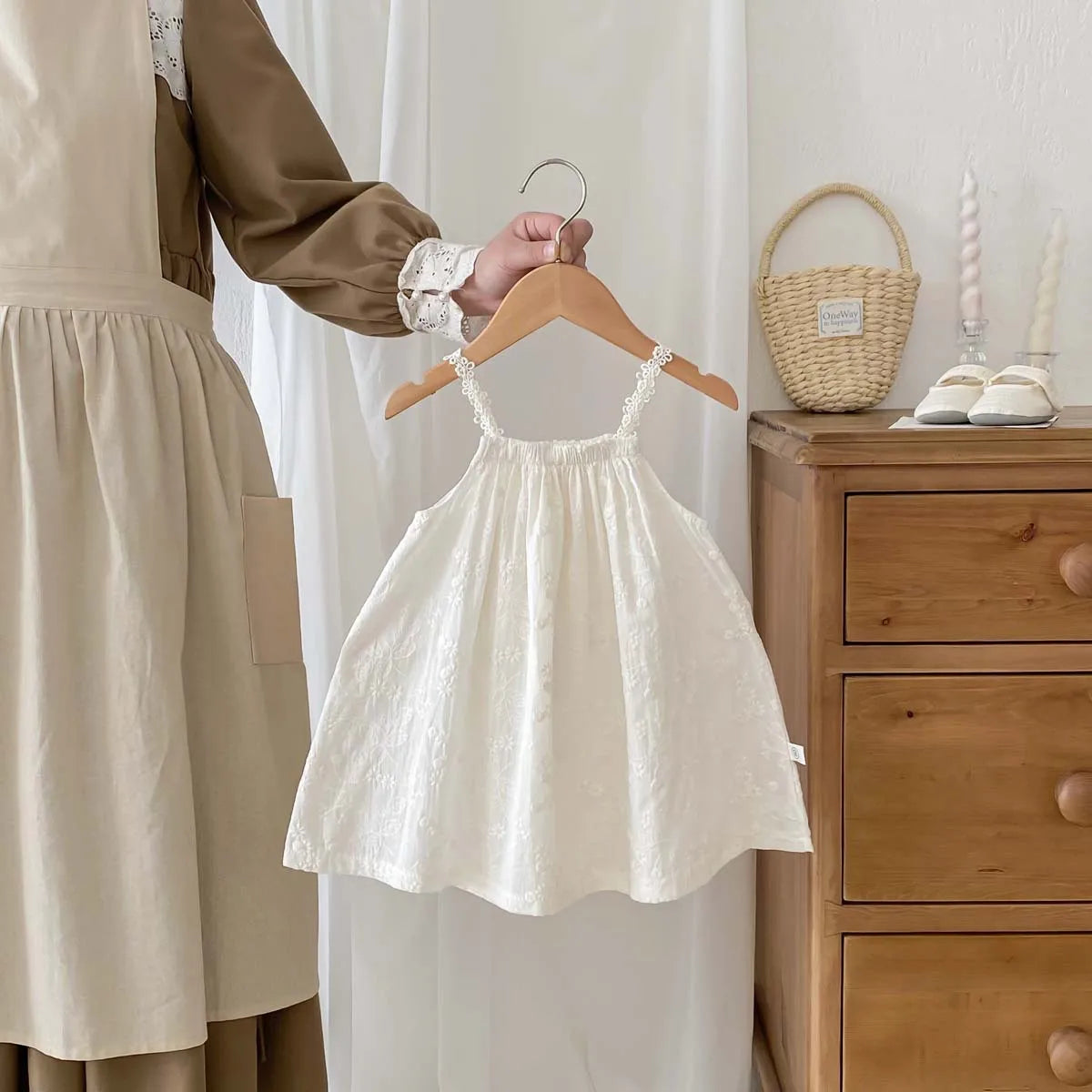 -キッズワンピース キャミソールサマードレス 無地レース/フラワー小花柄プリント【mh0005435】 - mamahalo shop - ノースリーブワンピース -  べビー服 - 子供服 - 男の子 - 女の子