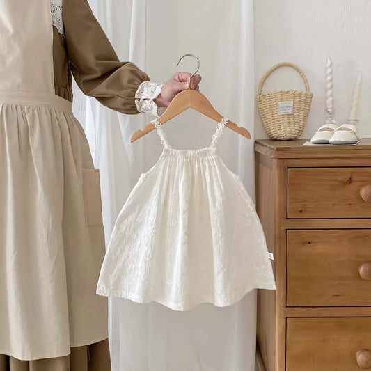 -キッズワンピース キャミソールサマードレス 無地レース/フラワー小花柄プリント【mh0005435】 - mamahalo shop - ノースリーブワンピース -  べビー服 - 子供服 - 男の子 - 女の子