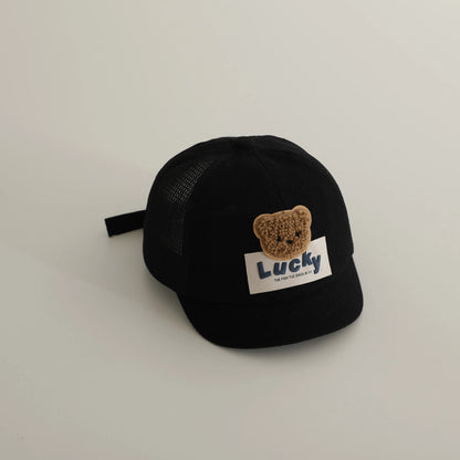 -ベビー帽子 メッシュキャップ 野球帽 ベアくまワッペン サマーハット【mh0005596】 - mamahalo shop - ベビー用帽子 -  べビー服 - 子供服 - 男の子 - 女の子