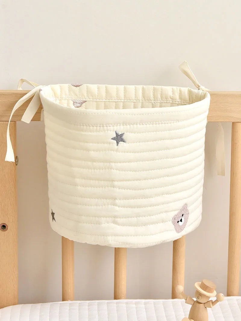 -ベビーオーガナイザー ベビーベッドポケット くまベア うさぎバニー 月ムーン 星スター 刺繍 ストレージ 収納 - mamahalo shop - ベビー＆キッズ雑貨 -  べビー服 - 子供服 - 男の子 - 女の子